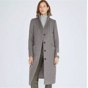 Wilfred Cocoon Coat, small, Heather Dark Taupe, Wool/Cashmere